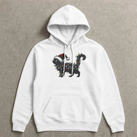 Black Kitten Tangled Holiday Lights Sweatshirt, Christmas Cat Hoodie, Humorous Festive Feline Pullover, Adorable Cat Mom Xmas Graphic Hoodie