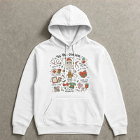 Adorable Holiday Medical Icons Hoodie, Nurse Christmas Hoodie, RN LPN CNA Winter Hoodie, Healthcare Worker Hooded Sweatshirt, Xmas Nursing Present