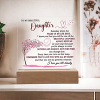 Sentimental Daughter Night Light, To My Daughter Acrylic Plaque, Daughter LED Acrylic Sign, Meaningful Birthday and Christmas Keepsake Present
