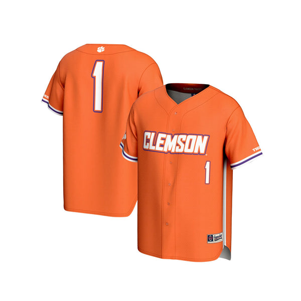 #1 Clemson Tigers Lightweight Baseball Fashion Jersey - Orange