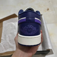 Low Top Sneakers, White Purple Colorway, Lace Up Design, Casual Gift for Sneaker Fans