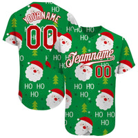 Santa Print Baseball Jersey Shirt, Custom Christmas Baseball Jersey with Name and Number, Stitched Xmas Baseball Jersey, Holiday Fan Present