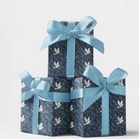 Christmas Script Gift Wrap, Peace on Earth Wrapping Paper, Pastel Sky Holiday Paper Roll, Religious Xmas Gift Wrap, Winter Wrapping Paper