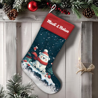Adorable Winter Holiday Stocking, Polar Bear Christmas Stocking, Comfy Christmas Stocking, Nordic Animal Fireplace Mantel Decor, Family Present