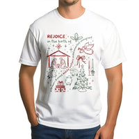 Social Justice Christmas Shirt, Rejoice in the Birth T-Shirt, Progressive Holiday Graphic Tee, Middle Eastern Nativity T-Shirt