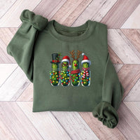 Festive Holiday Pickle Sweatshirt, Christmas Pickle Sweatshirt, German Tradition Ornament Crewneck, Humorous Ugly Xmas Pullover Sweater Present