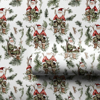 Camo Rifle Santa Claus Gift Wrap, Hunter Santa Wrapping Paper, Rustic Outdoor Santa Christmas Wrapping Paper, Hunting Holiday Gift Wrap