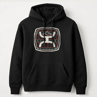 Holiday Knitted Pattern Hooded Sweatshirt, Fair Isle Ugly Christmas Sweater Hoodie, Comfy Winter Xmas Pullover, Family Party Outfit
