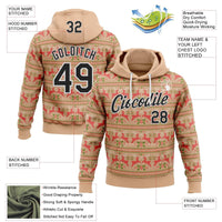 3D Knit Pattern Sports Pullover, Custom Ugly Christmas Sweater Hoodie, Personalized Name and Number Sweatshirt, Holiday Present