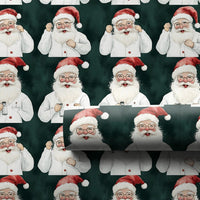 Lab Coat Scientist Christmas Gift Wrap, Doctor Santa Wrapping Paper, Medical Nurse Holiday Present Paper, Science Xmas Wrapping Paper