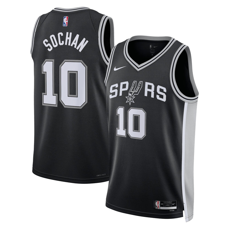 San Antonio Spurs Icon Edition Swingman Jersey - Black - Jeremy Sochan