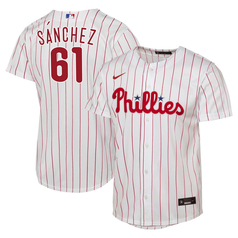 Male Philadelphia Phillies Cristopher Sánchez White Home Replica Jersey