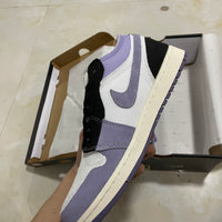 Low Top Sneakers, Purple Gray Colorway, Lace Up Design, Casual Gift for Sneaker Fans