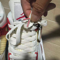Low Top Sneakers, White Black Red Colorway, Lace Up Design, Casual Gift for Sneaker Fans