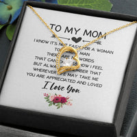 Forever Love CZ Heart Pendant, To My Mom Heart Necklace, Mother's Day Heart Necklace for Mom, Birthday Christmas Jewelry Present for Mother