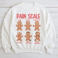 Humorous Nurse Christmas Sweatshirt, Pain Scale Gingerbread Sweatshirt, Medical Ugly Sweater Crewneck, Holiday Present Nurse Student Sweatshirt