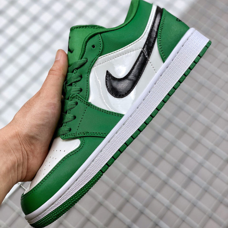 Low Top Sneakers, Green White Colorway, Lace Up Design, Casual Gift for Sneaker Fans