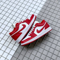 Low Top Sneakers, White Red Gold Colorway, Lace Up Design, Casual Gift for Sneaker Fans