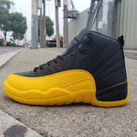 Sneakers, Black Yellow Colorway, Lace Up Design, Casual Gift for Sneaker Fans