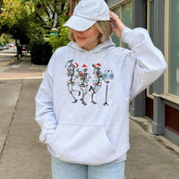 Dancing Skeleton Medical Nurse Hooded Sweatshirt, Christmas Nurse Hoodie, Humorous Xmas Healthcare Staff Sweater, Holiday Nurse Present