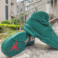 High Top Sneakers, Green Colorway, Strap Design, Casual Gift for Sneaker Fans