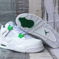Sneakers, White Green Colorway, Lace Up Design, Casual Gift for Sneaker Fans