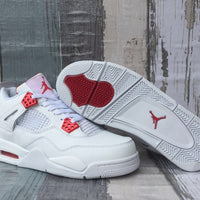Sneakers, White Red Colorway, Lace Up Design, Casual Gift for Sneaker Fans