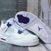 Sneakers, White Purple Colorway, Lace Up Design, Casual Gift for Sneaker Fans