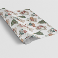 Adorable Holiday Puppy Gift Wrap, Maltese Dog Christmas Wrapping Paper, Festive Xmas Wrapping Paper Roll, Pet Lover Holiday Gift Wrap