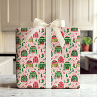 Festive Pattern Holiday Gift Wrap, Ugly Christmas Sweater Wrapping Paper, Retro Xmas Stocking Wrapping Paper, Holiday Decor