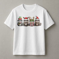 Adorable Holiday Animal Shirt, Christmas Raccoon Shirt, Festive Woodland Raccoon Graphic Shirt, Winter Wildlife Tee, Xmas Present for Animal Lover