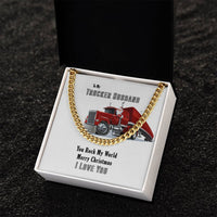 Mens Truck Driver Cuban Chain, Trucker Husband Cuban Link Chain Necklace, Stainless Steel Cuban Link Necklace, Christmas Present for Him