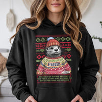 Adorable Otter Ugly Xmas Sweater Graphic Pullover, Steve the Otter Humorous Christmas Hoodie, Holiday Animal Hooded Sweatshirt, Xmas Present