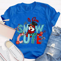 Humorous Holiday Lights Graphic Tee, Snow Adorable Snowman Christmas Shirt, Retro Winter Snowman T-Shirt, Adorable Xmas Party Shirt