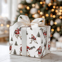 Axe Guitar Rockstar Santa Wrapping Paper, Heavy Metal Santa Wrapping Paper, Humorous Rock and Roll Christmas Wrapping Paper, Gift Wrap Roll