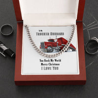 Mens Truck Driver Cuban Chain, Trucker Husband Cuban Link Chain Necklace, Stainless Steel Cuban Link Necklace, Christmas Present for Him