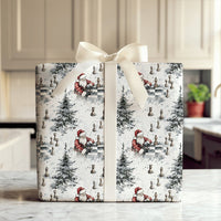 Watercolor Chess Gift Wrap Paper, Santa Playing Chess Christmas Wrapping Paper, Winter Holiday Wrapping Paper, Xmas Gift Wrap for Players