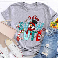 Humorous Holiday Lights Graphic Tee, Snow Adorable Snowman Christmas Shirt, Retro Winter Snowman T-Shirt, Adorable Xmas Party Shirt