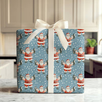 Fitness Christmas Gift Wrap, Weightlifting Santa Wrapping Paper, Humorous Gym Holiday Present Paper, Barbell Workout Xmas Gift Wrapping Paper