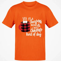 Buffalo Plaid Coffee Mug Graphic Tee, Christmas Movies Hot Chocolate T-Shirt, Hallmark Movie Watching Shirt, Comfy Holiday Season Top