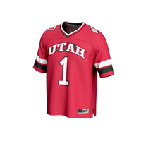 #1 Utah Utes Lightweight Collegiate Football Fashion Jersey - Red