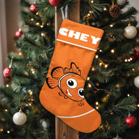 Adorable Fish Holiday Stocking, Clownfish Christmas Stocking, Personalized Christmas Stocking, Ocean Animal Holiday Stocking, Custom Kids Present