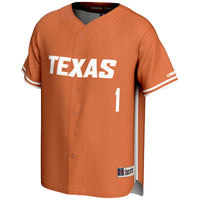 #1 Texas Longhorns Lightweight Baseball Jersey - Burnt Orange