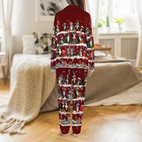 Christmas Dog Pajamas, Bernese Mountain Dog Pajama Set, Holiday Satin Pajama Set, Winter Berner Sleepwear, Adorable Dog Lover Present for Her