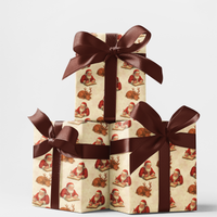 Retro Reindeer Holiday Gift Wrap, Vintage Santa Christmas Wrapping Paper, Festive Winter Present Wrapping Paper, Xmas Season Gift Wrap