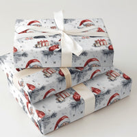 Whimsical Christmas Gift Wrap, Santa Playing Cards Wrapping Paper, Holiday Present Paper, Festive Xmas Wrapping Paper Roll, Winter Gift Wrap