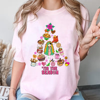 Feliz Navidad Holiday Food Tee, Mexican Christmas Tree T-Shirt, Mexican Food Xmas Graphic Shirt, Adorable Festive Hispanic T-Shirt, Present