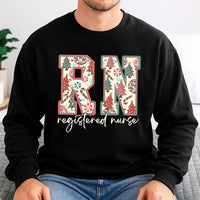 Festive Holiday Tree Medical Crewneck, RN Registered Nurse Christmas Sweatshirt, Stethoscope Hospital RN Pullover, Nurse Xmas Present Sweater