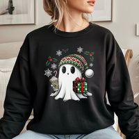 Spooky Cocoa Holiday Sweatshirt, Adorable Ghost Christmas Sweatshirt, Humorous Winter Ghost Sweatshirt, Adorable Cocoa Crewneck, Xmas Holiday Present