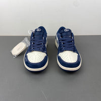 Low Top Sneakers, Off White Blue Colorway, Reverse Hook Design, Lace Up Design, Casual Gift for Sneaker Fans